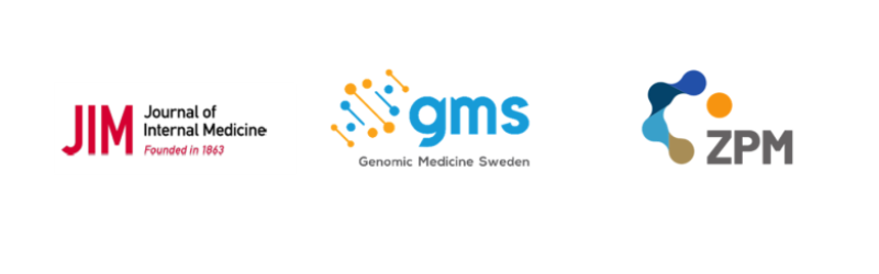 Logos: Journal of Interal Medicine (JIM), Genomic Medicine Sweden (GMS), ZPM Baden-Württemberg